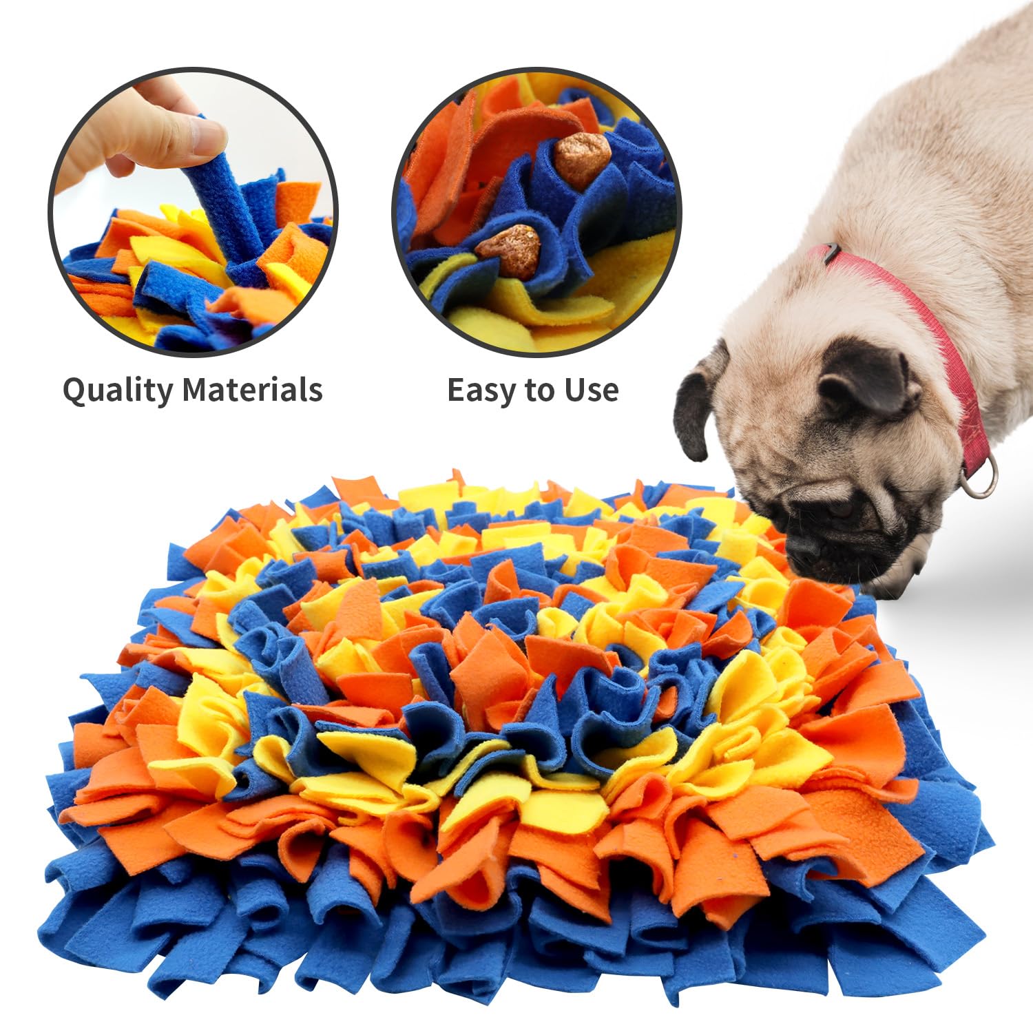 LiveKEY snuffle mat food-hidden action encourages problem-solving and foraging in dogs