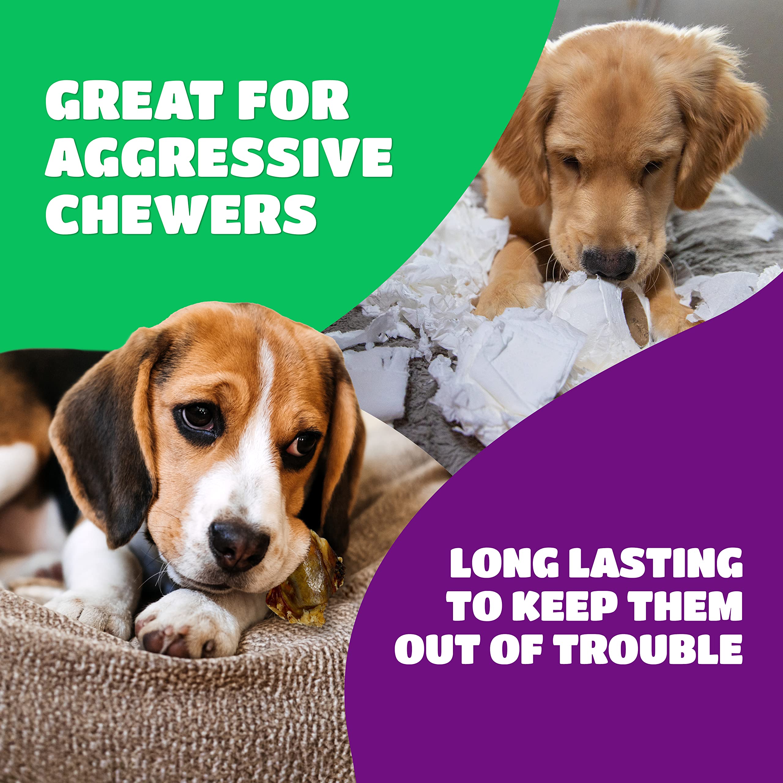 Lively Tails cow knee caps for dogs showing natural beef flavor