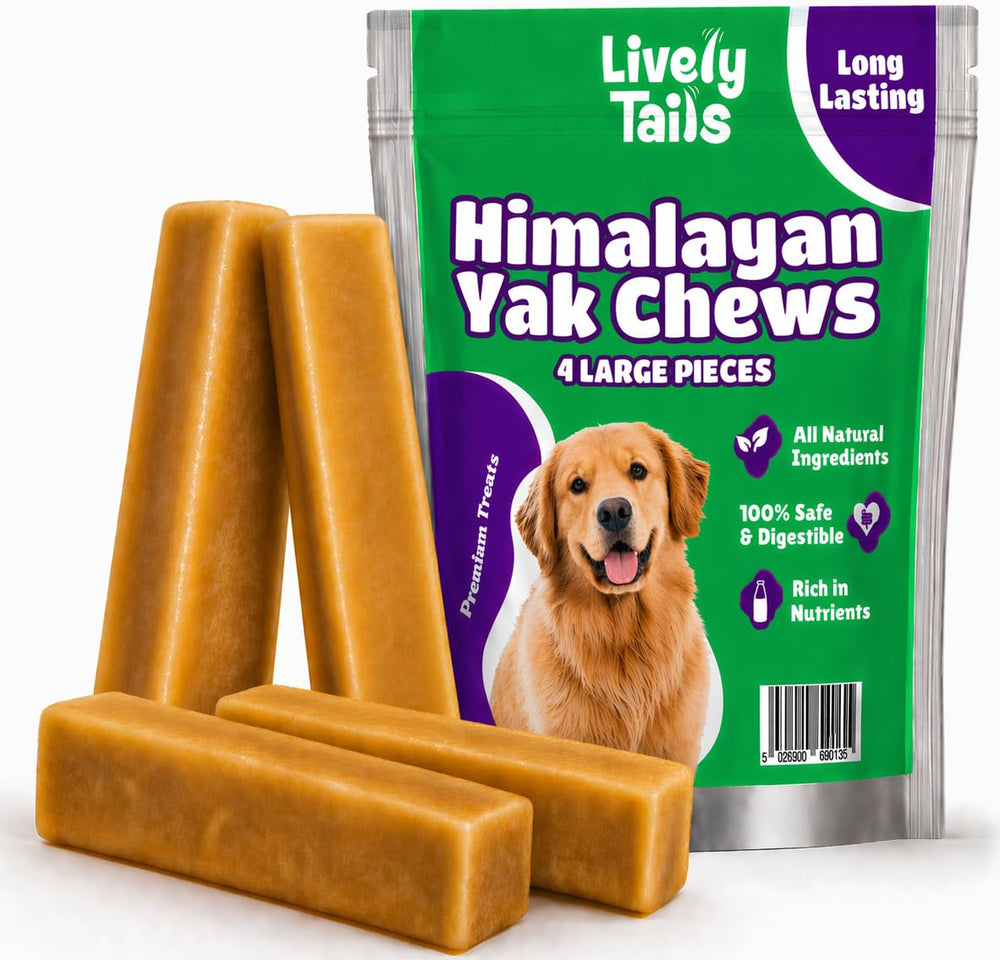 Lively Tails healthy yak cheese chew for large dogs, long-lasting entertainment.