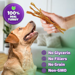 Lively Tails Turkey Tendon Strips packaging with USA made label signals quality