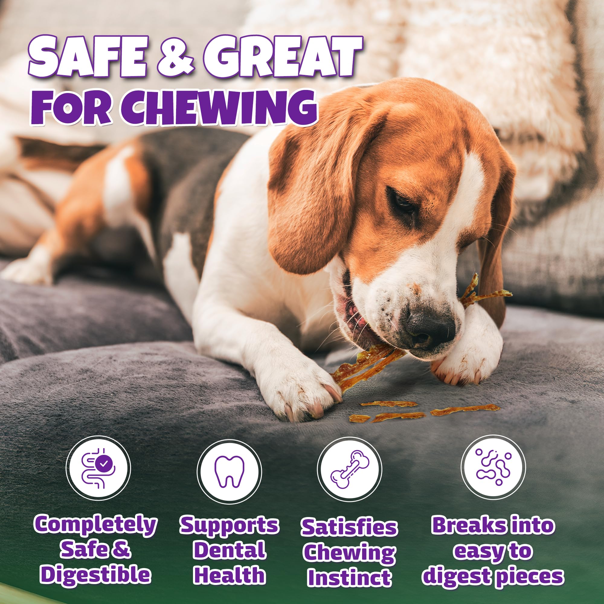 Lively Tails Turkey Tendon Strips close up shows chewy texture ideal for sustained chewing