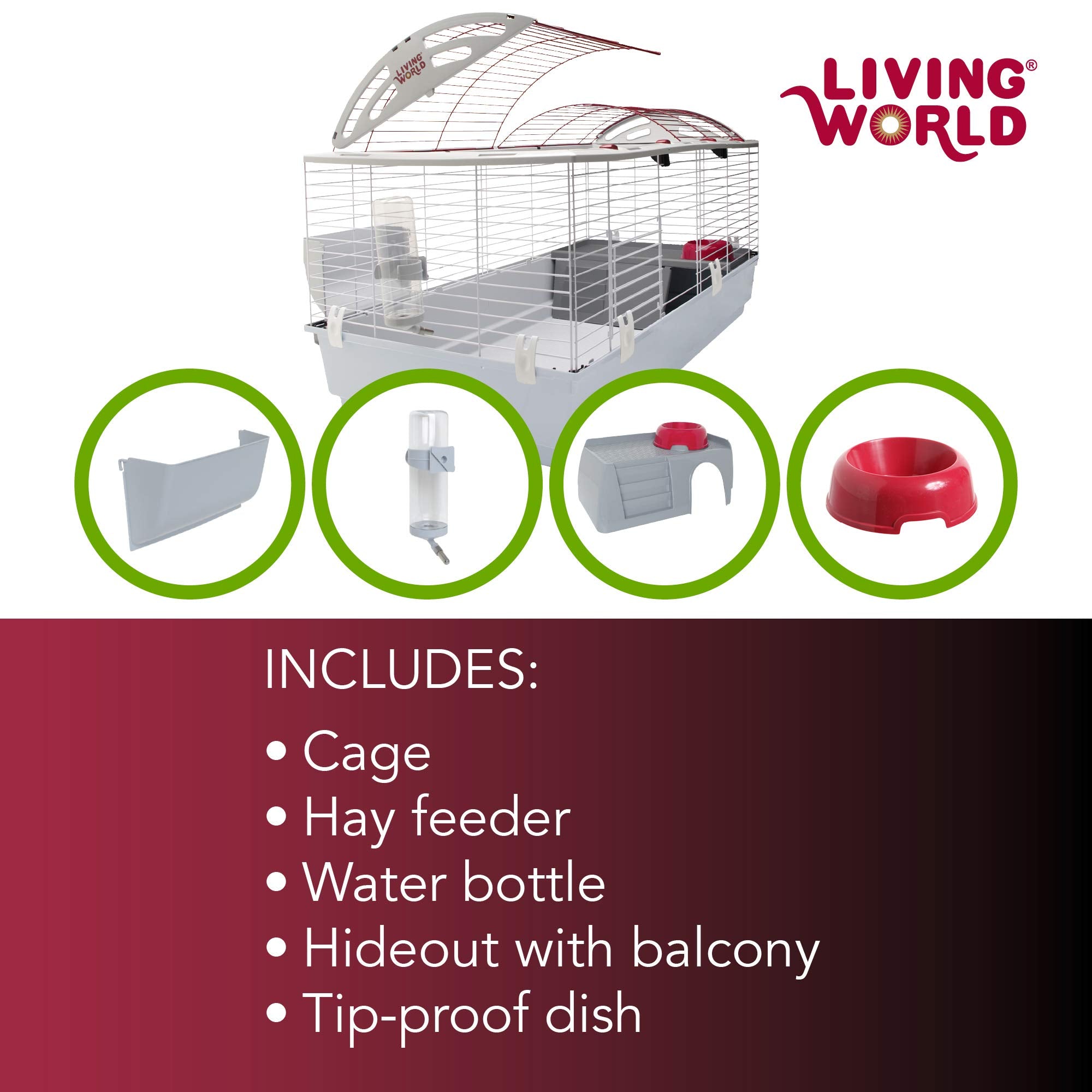 Living World Deluxe Habitat balcony with ramp offers safe elevated space.