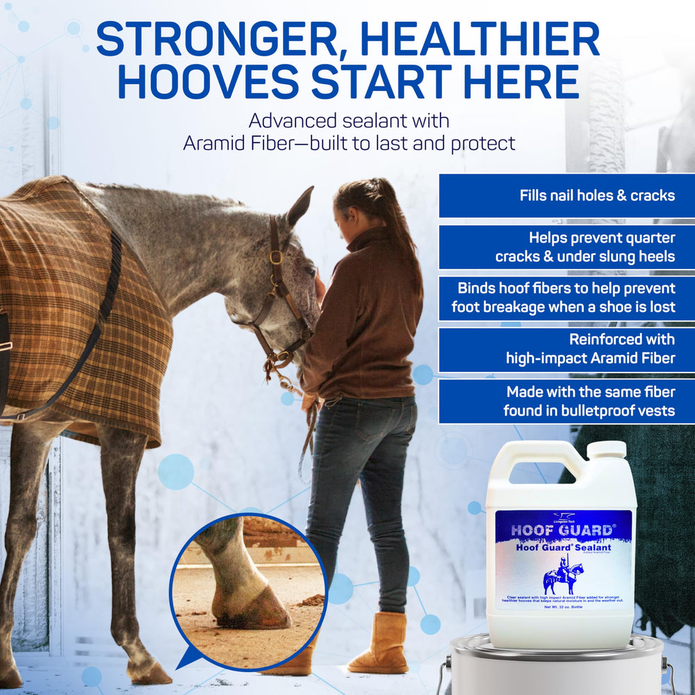 LivingstonTech Hoof Guard Sealant aramid-fiber detail showing reinforced hoof protection.