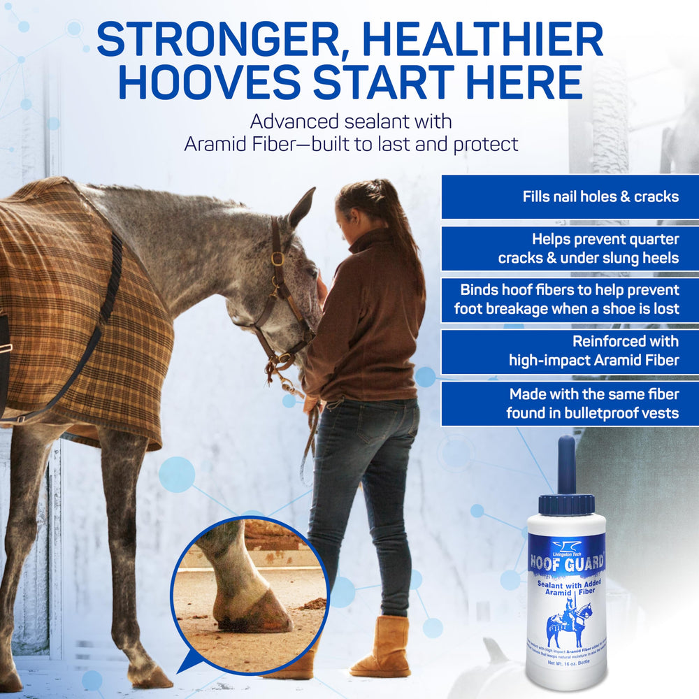 Livingston Tech Hoof Guard Sealant brush applicator demonstrates easy on-hoof application.