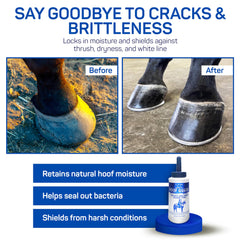 Close-up of Livingston Tech Hoof Guard Sealant showing aramid fiber reinforcement.
