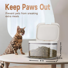 LivLab Mker transparent container showing remaining dog or cat food