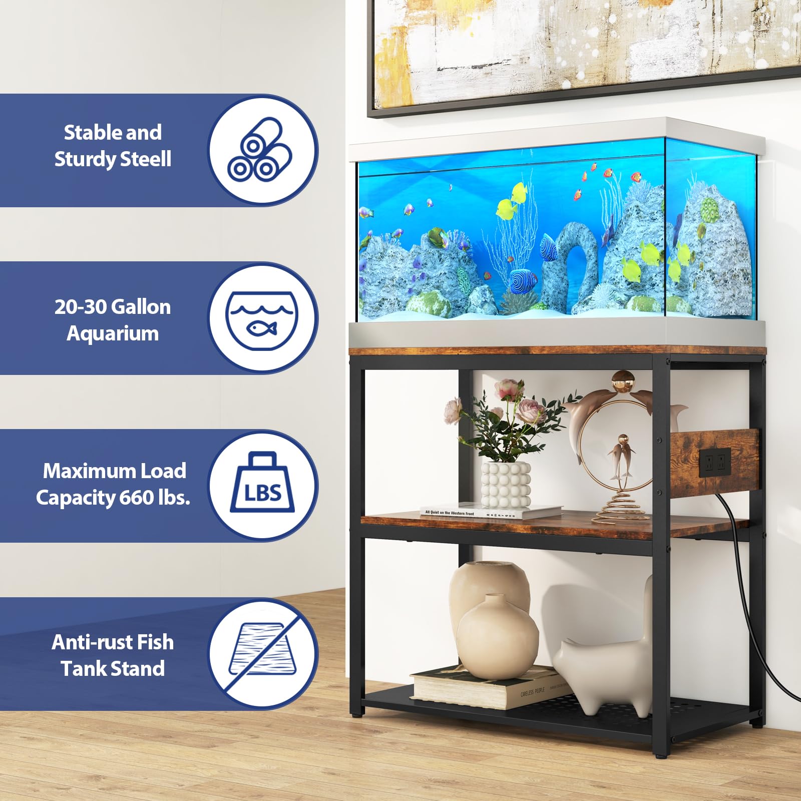 Livofloral stand dimensions 29.5 x 15.8 x 30.1 inches for compact spaces.