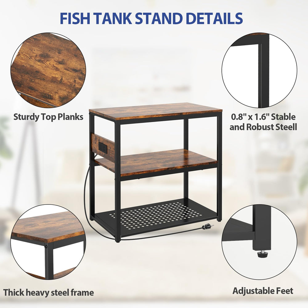 Livofloral heavy-duty steel frame supports tanks and reptile enclosures confidently.
