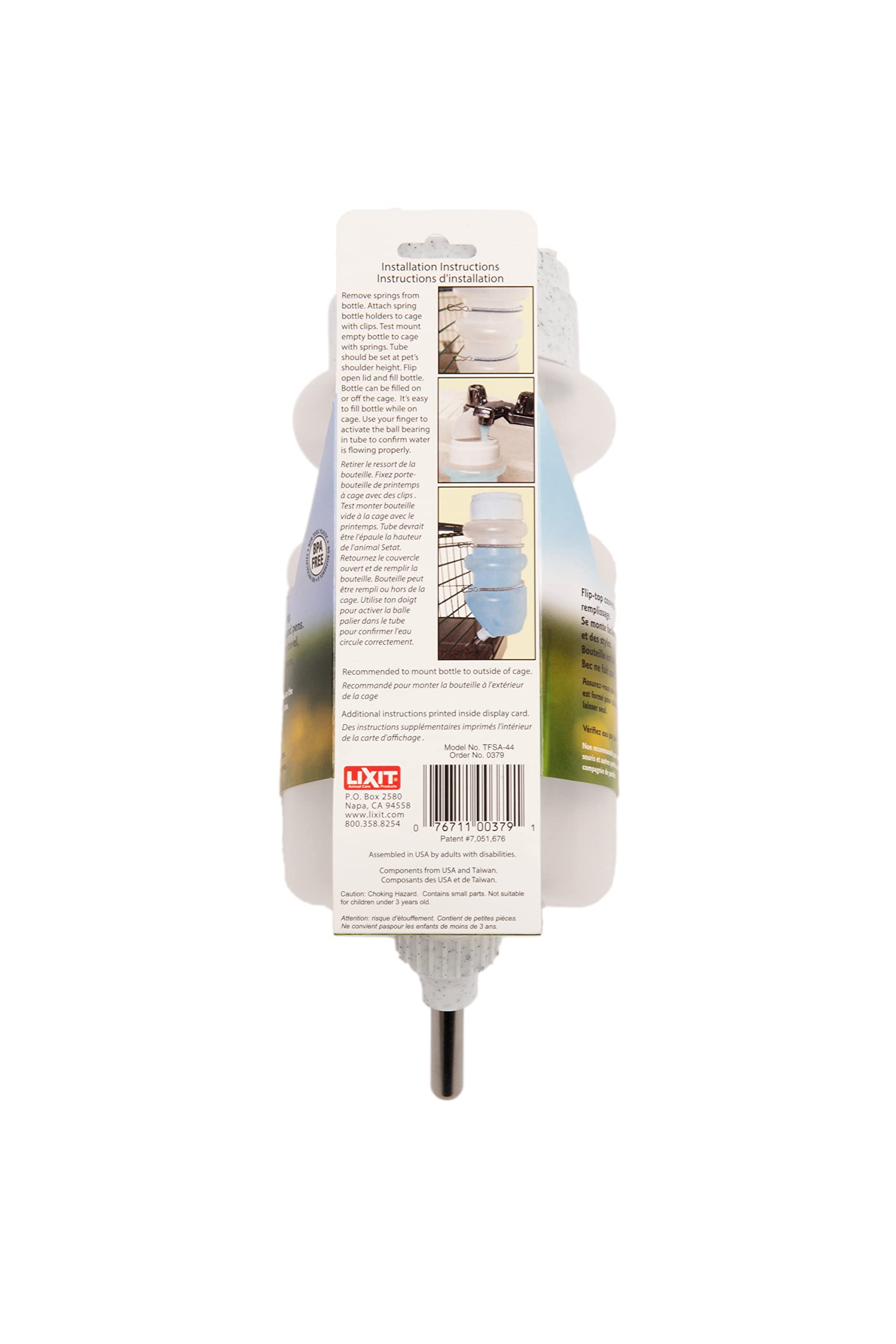 Flip-top lid on the Lixit bottle designed for quick, easy refills.