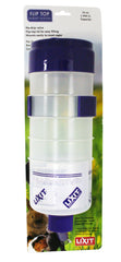 Lixit lever valve top-fill bottle for rabbits with no-drip design keeps cages dry