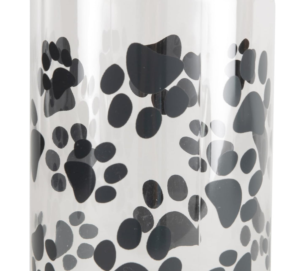 Lixit paw-prints jar, USA-made, ideal for multi-pet storage.