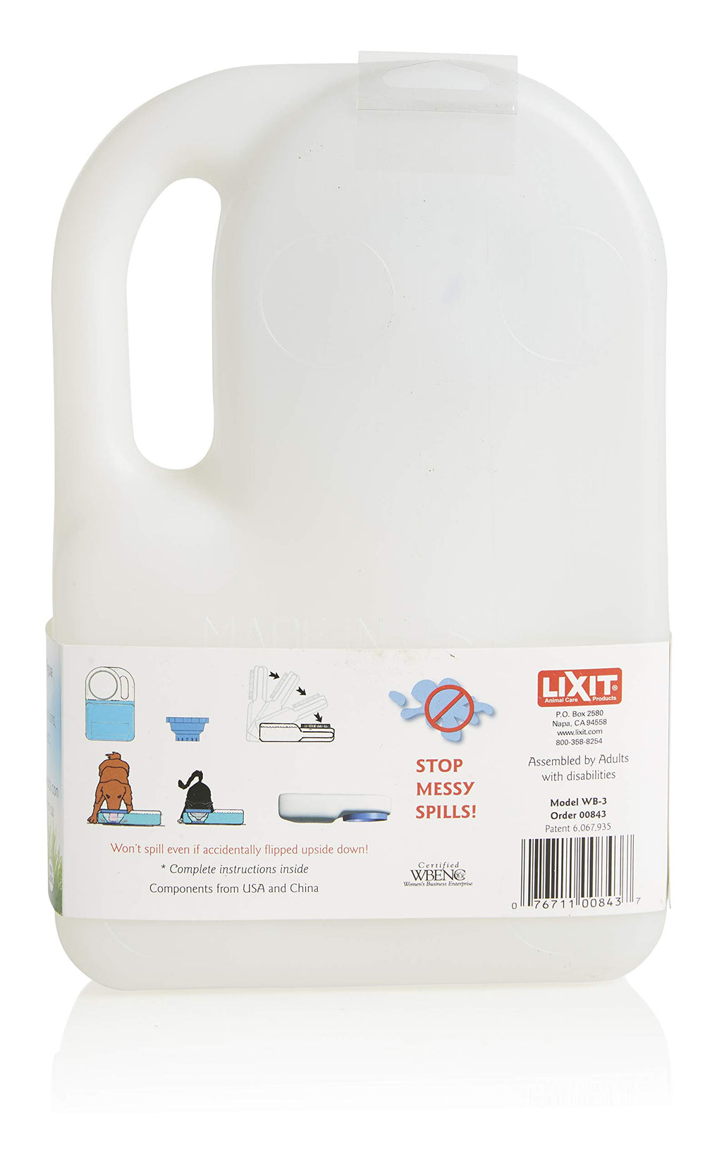 Lixit Water Boy spill-proof design reduces mess during car trips and outdoor adventures.