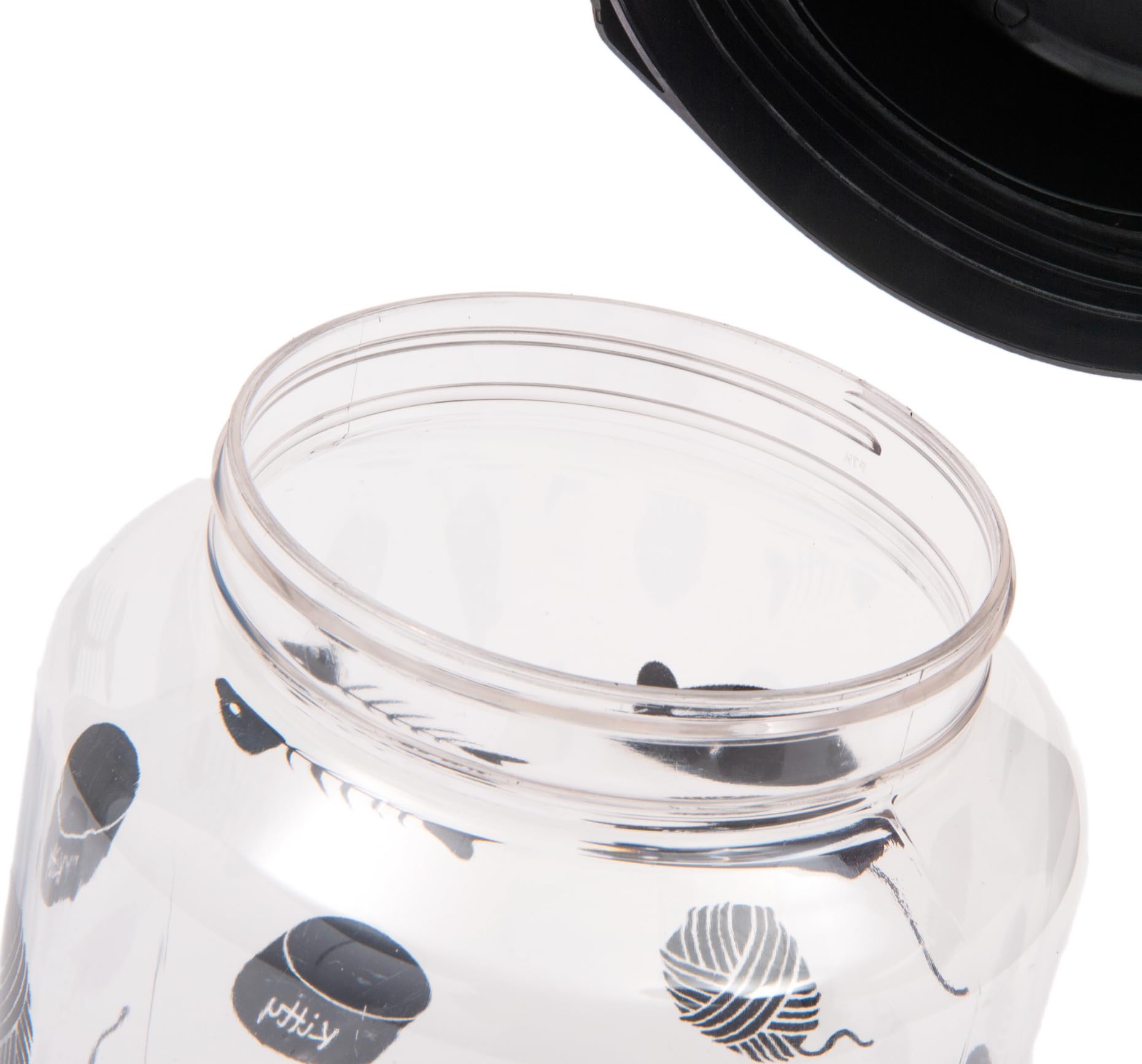 Lixit wide-mouth gray lid jar for easy refilling and grabbing treats.