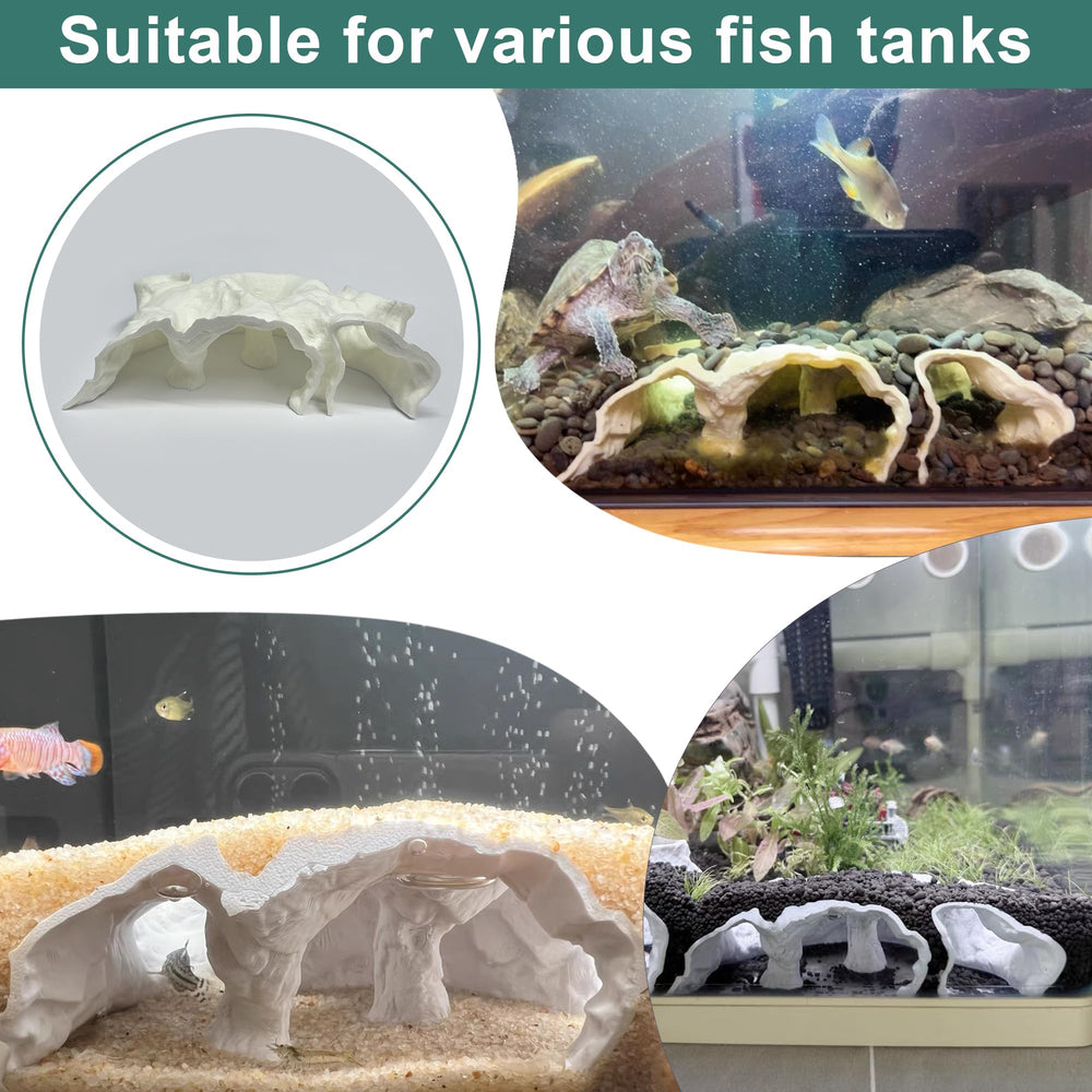 LIYAOLI cave entrance with multi-channel design encourages natural foraging in shrimp tanks.