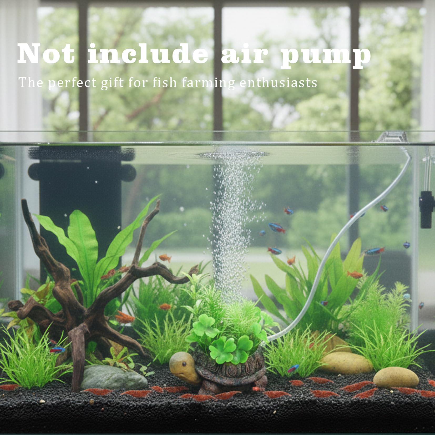LIYAOLI turtle air stone in pond or hydroponics enhances circulation and beauty.