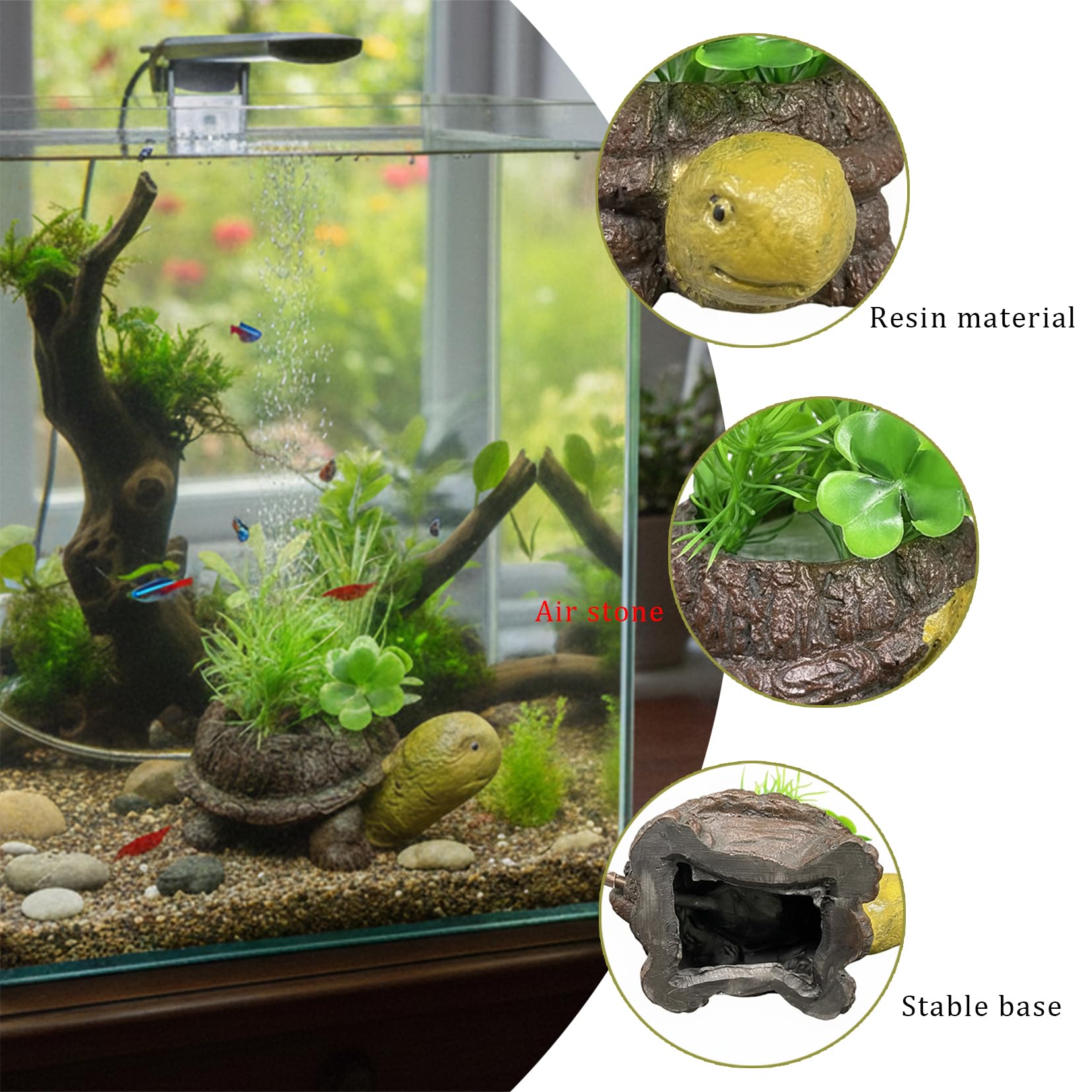 LIYAOLI turtle air stone includes tubing for quick setup and reliable aeration.