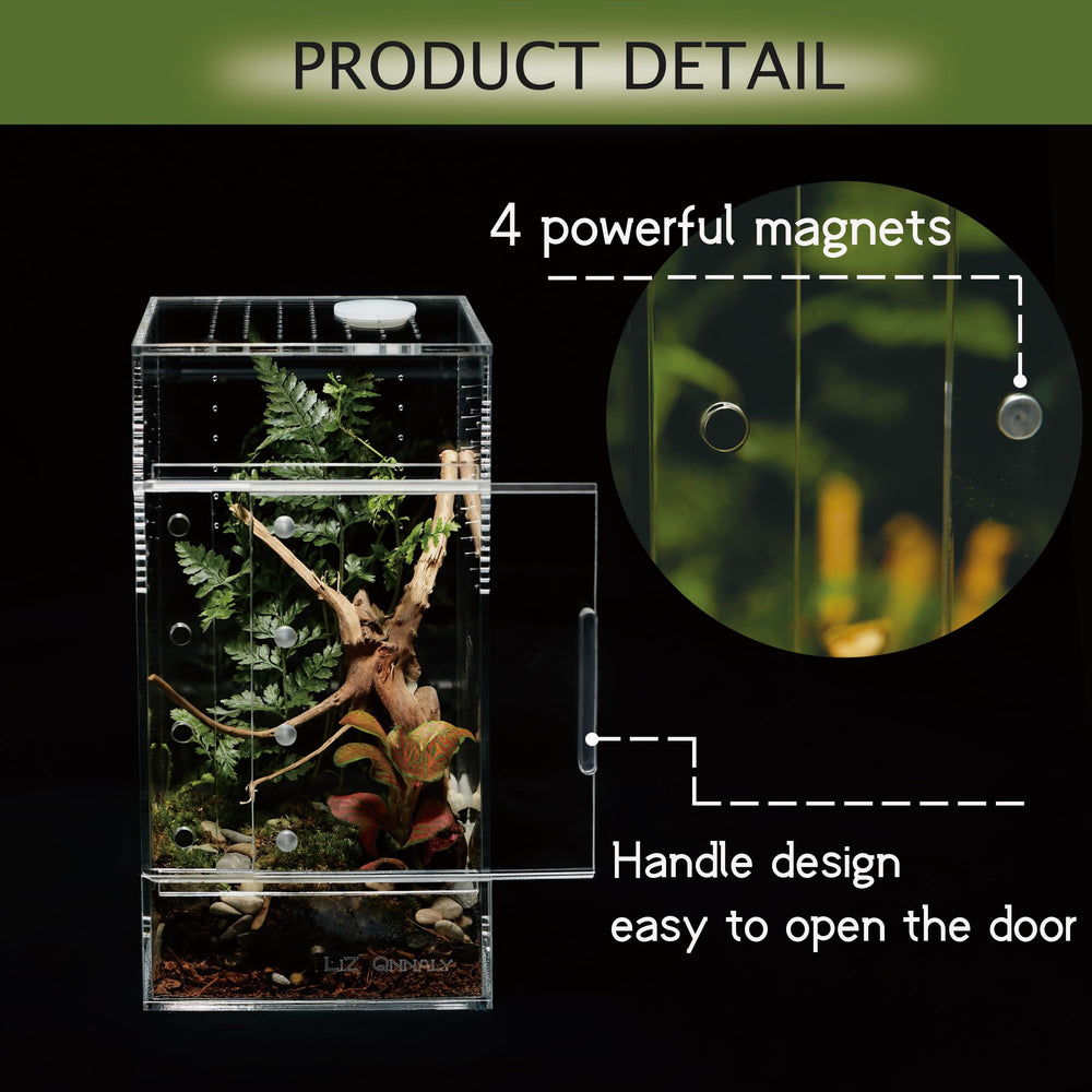 Liz Qnnaly terrarium leak-proof design suits humid and dry habitats.