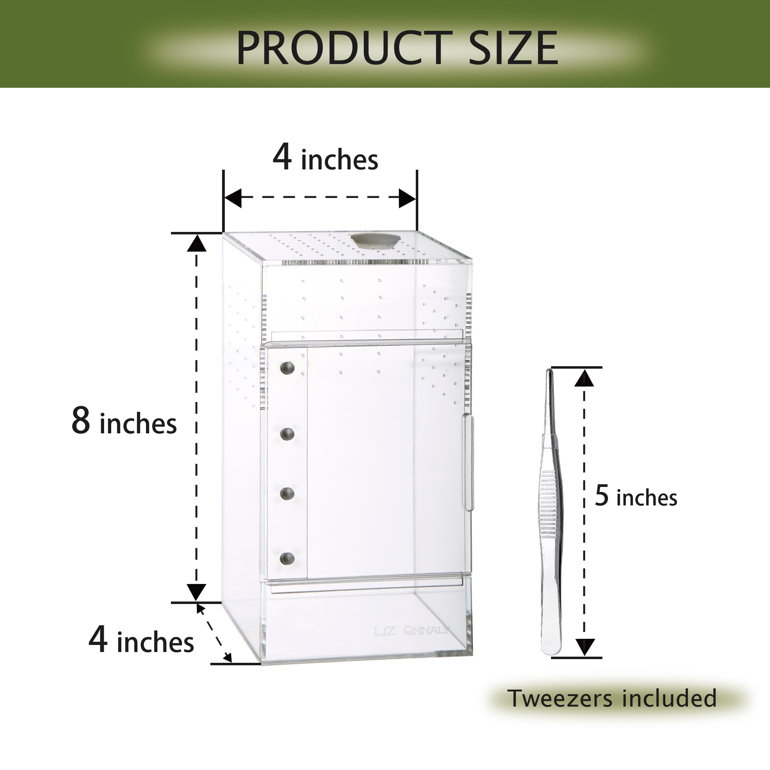 Liz Qnnaly terrarium with ventilation holes for proper airflow.