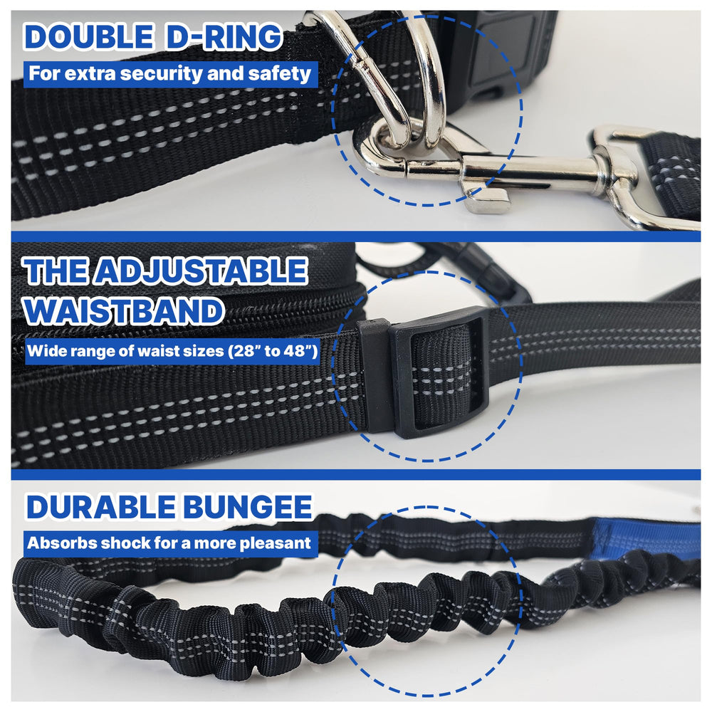 Ljovy dual padded handles on leash provide quick, comfortable control