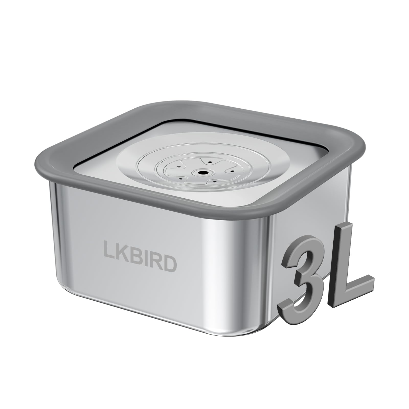 LKBird dog water bowl with no spill anti-digging lid preventing mess during play