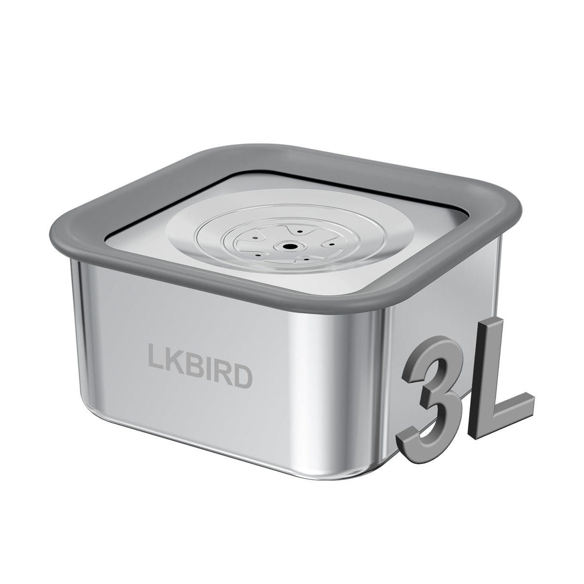 LKBird dog water bowl with no spill anti-digging lid preventing mess during play