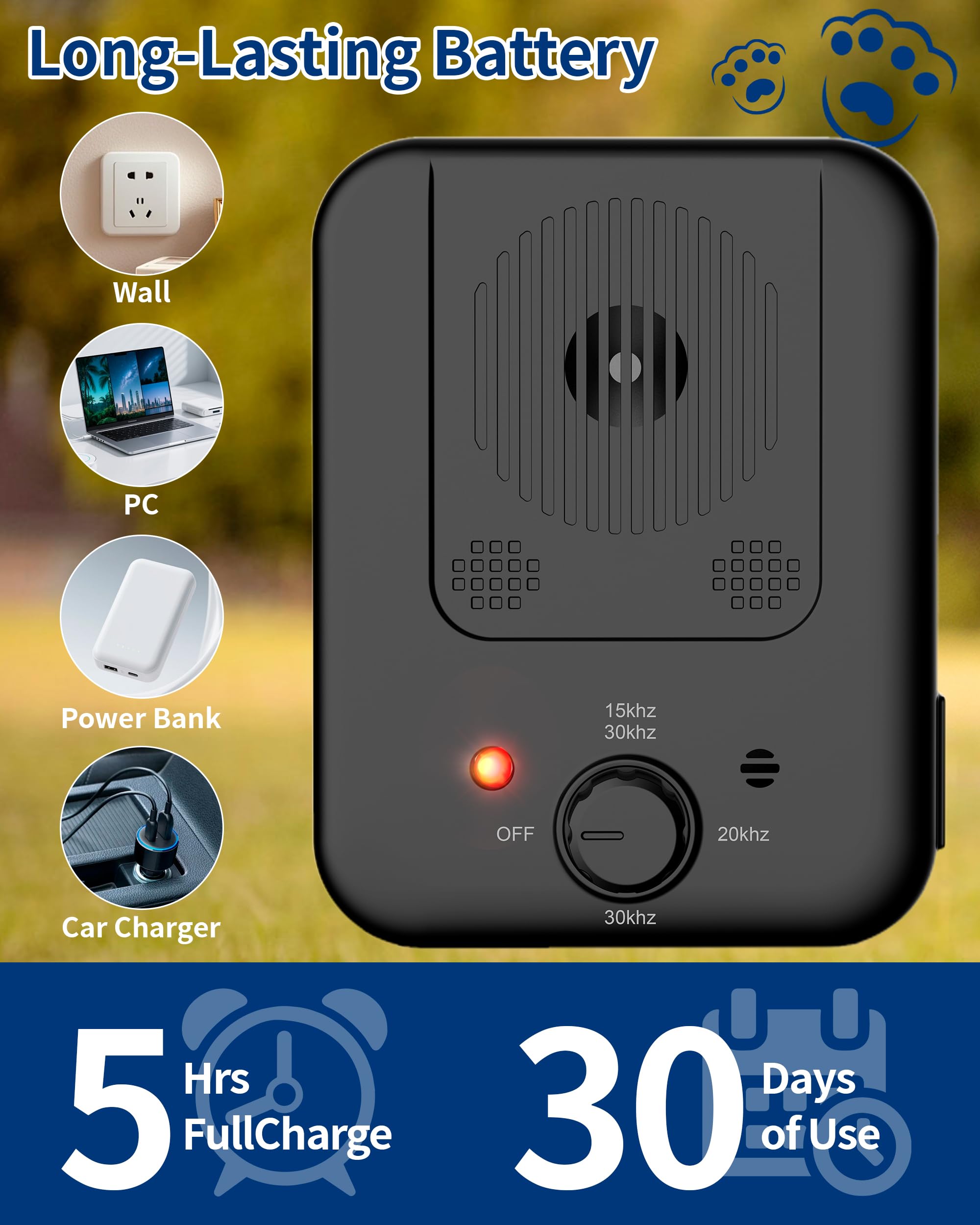 L LESTAVEN range graphic illustrates 32-foot coverage across yard or room.