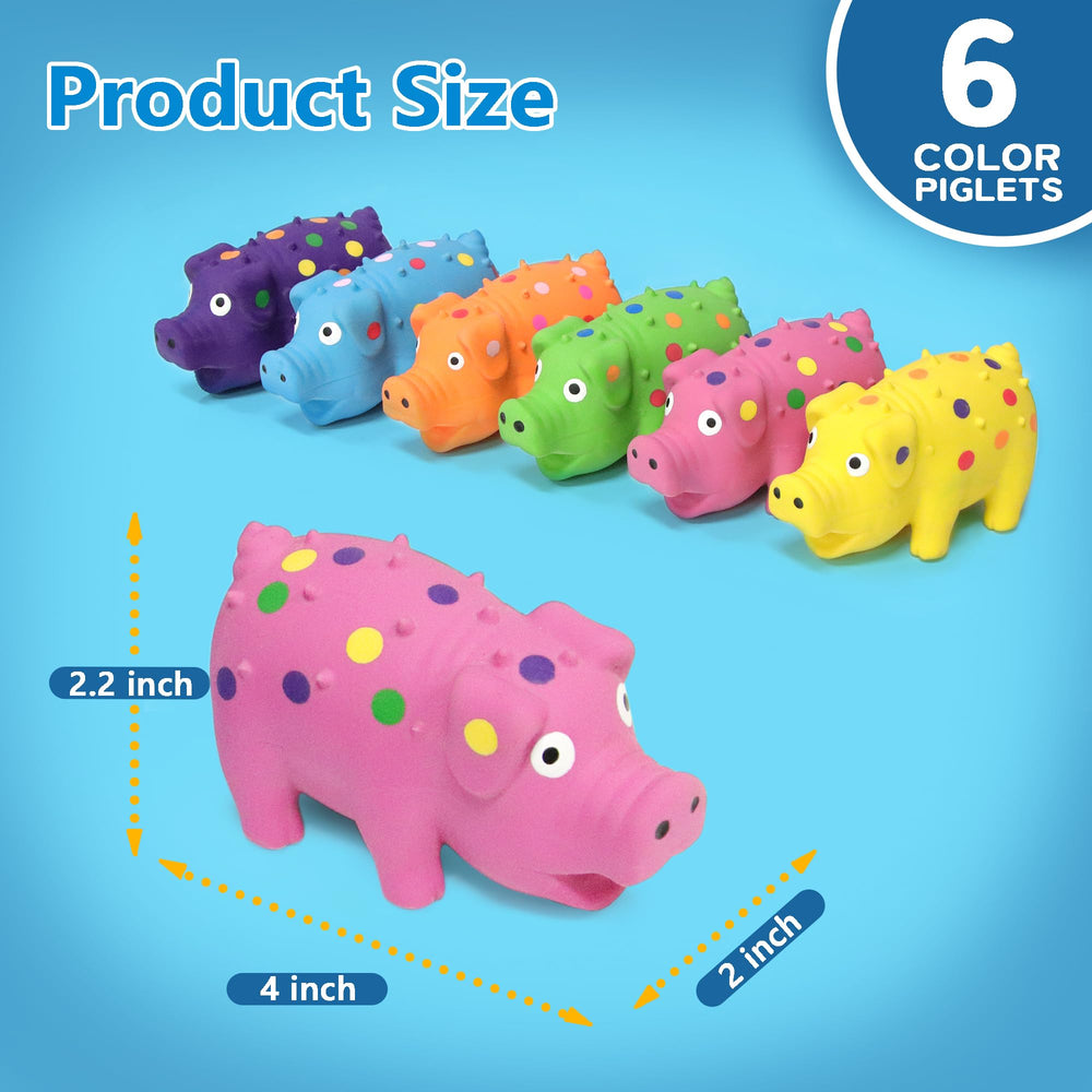 LLSPET colorful spotted piglets set for fetch and teething fun