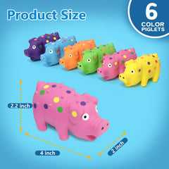 LLSPET colorful spotted piglets set for fetch and teething fun