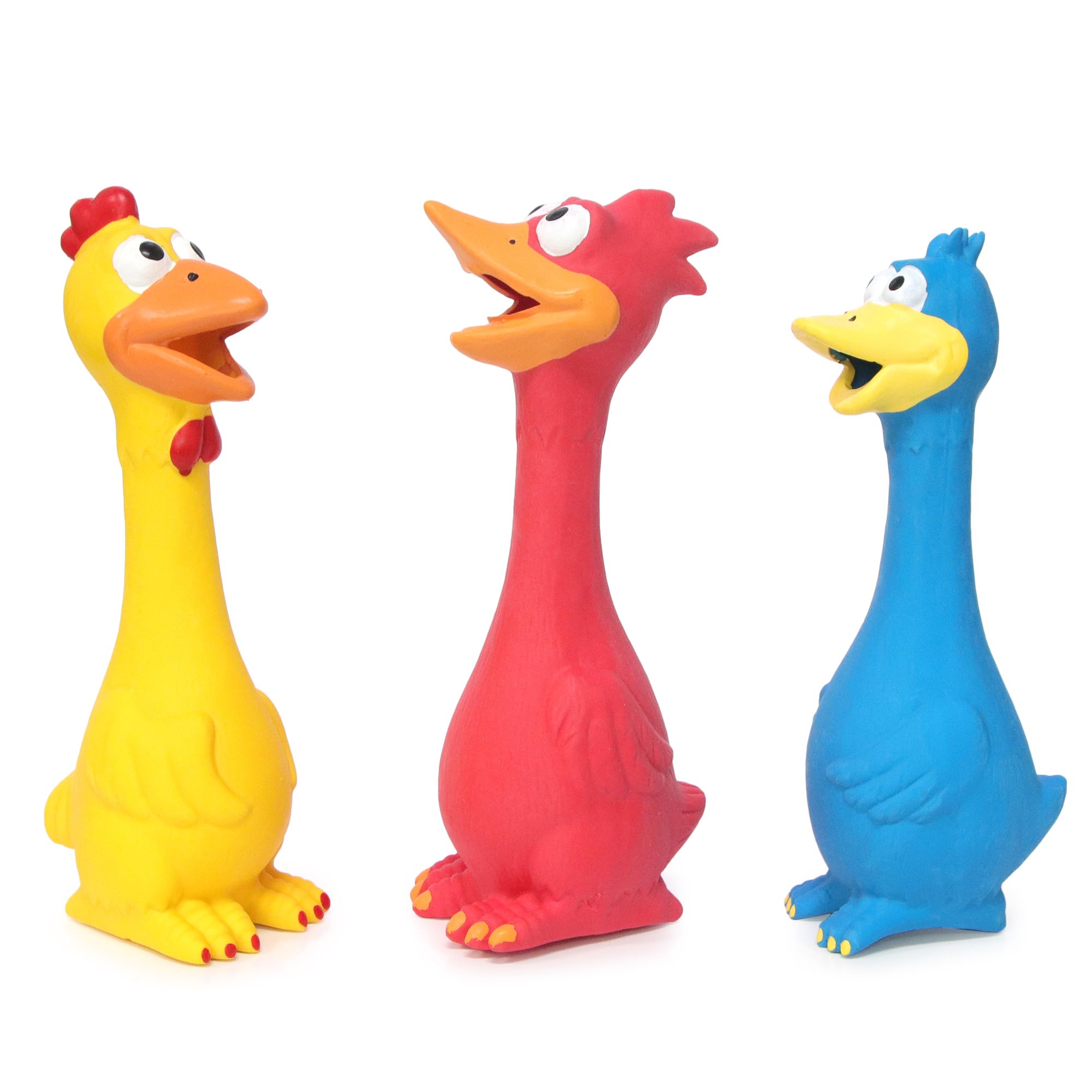 LLSPET yellow squeaky chicken toy for interactive indoor play.