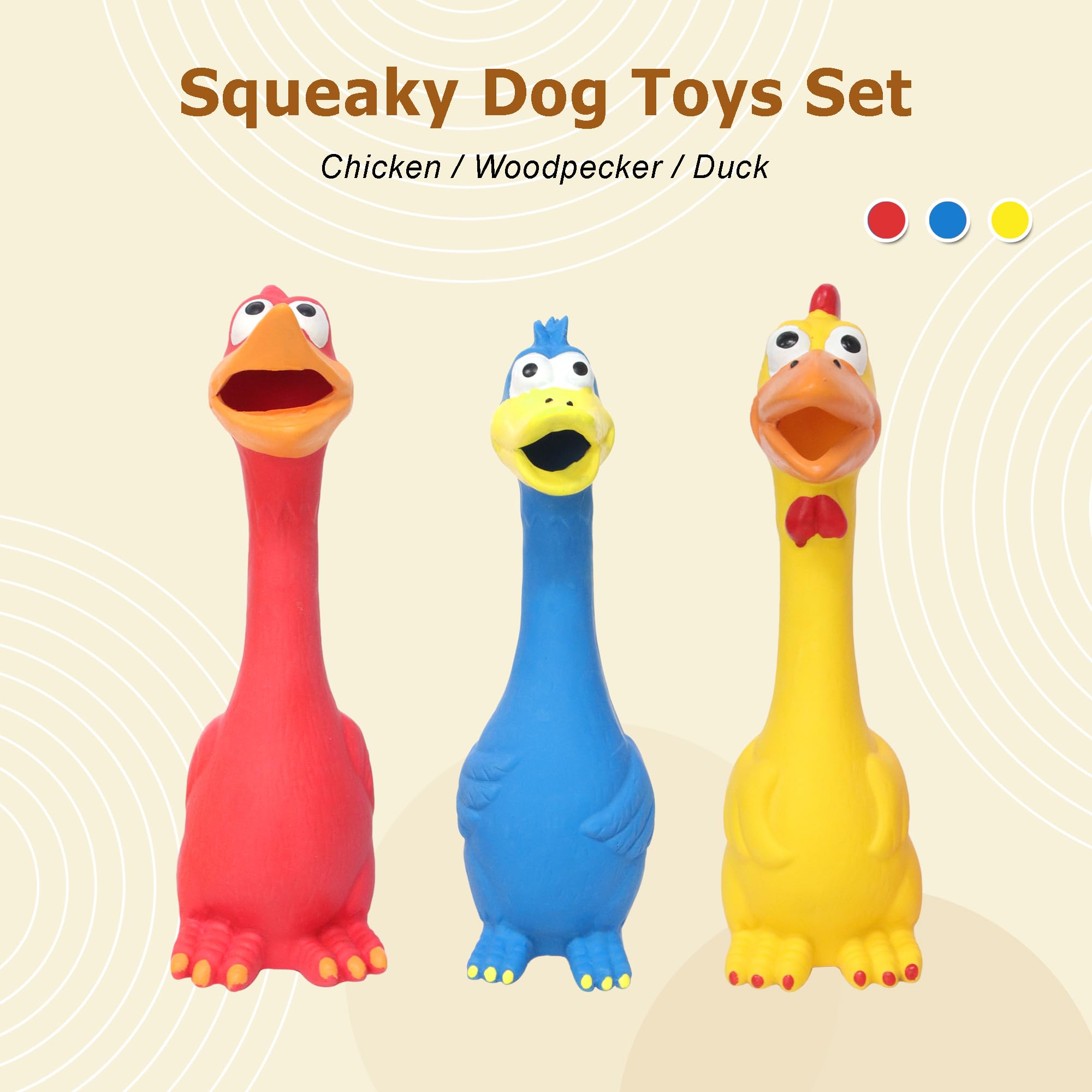 LLSPET red woodpecker squeaky toy suitable for fetch and teething.