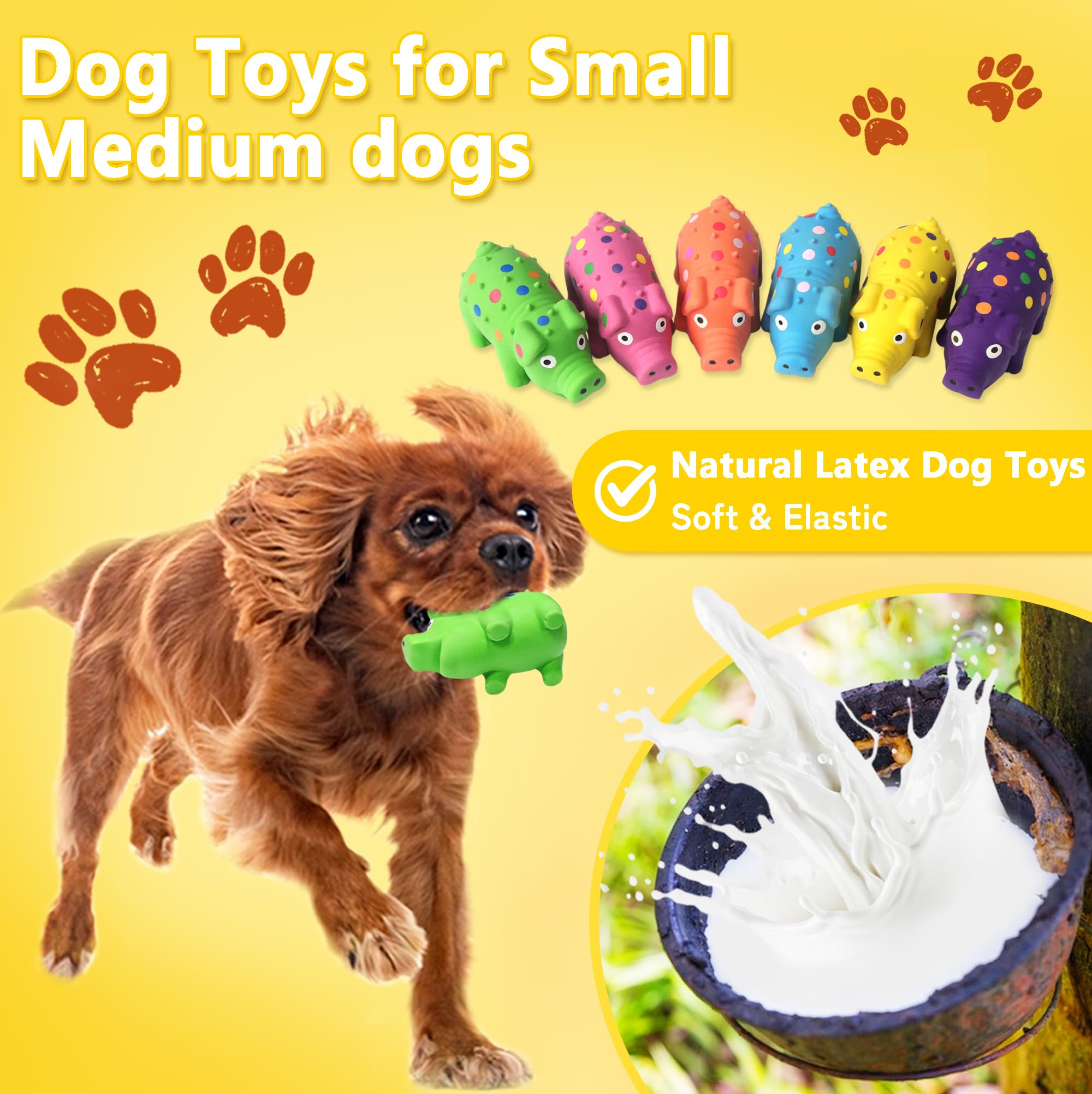 LLSPET durable squeaky pig toy with spine texture for dental stimulation