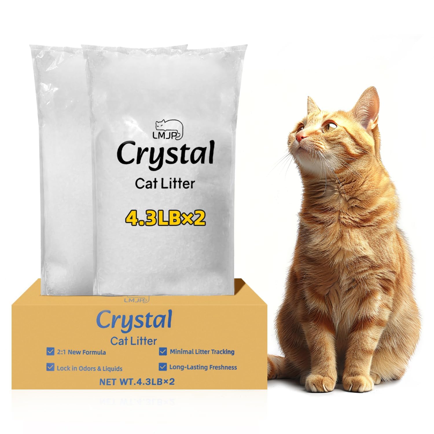 LMJP Crystal Cat Litter demonstrates rapid moisture absorption for a dry litter surface.