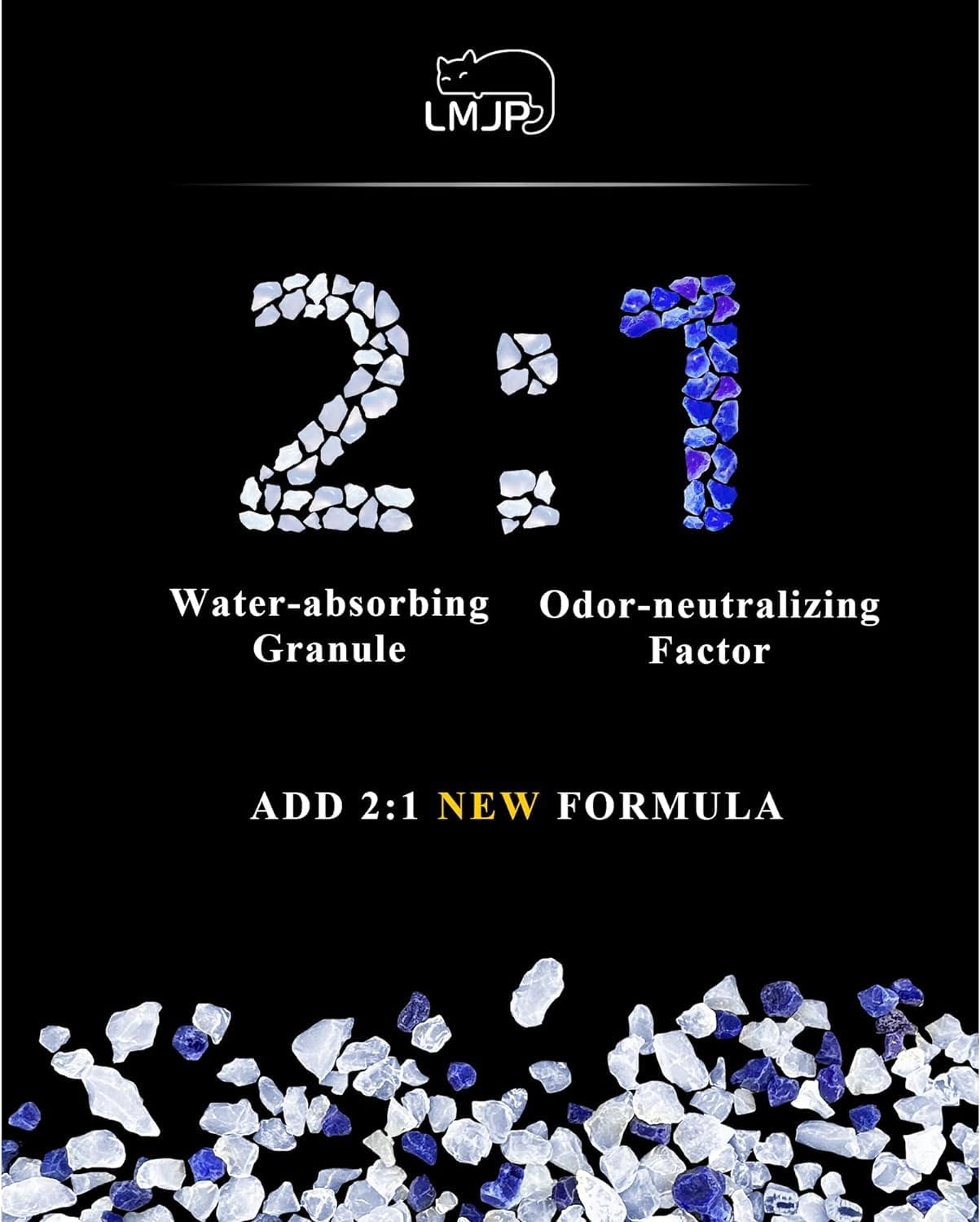 Long-lasting up to two months minimizes litter replacements with LMJP Crystal Cat Litter.