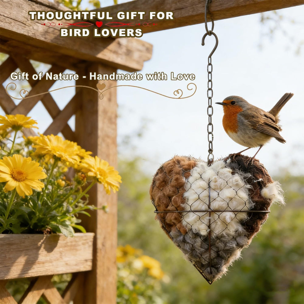 Lmptao decorative heart-nest design adds charm while supporting natural nesting behavior