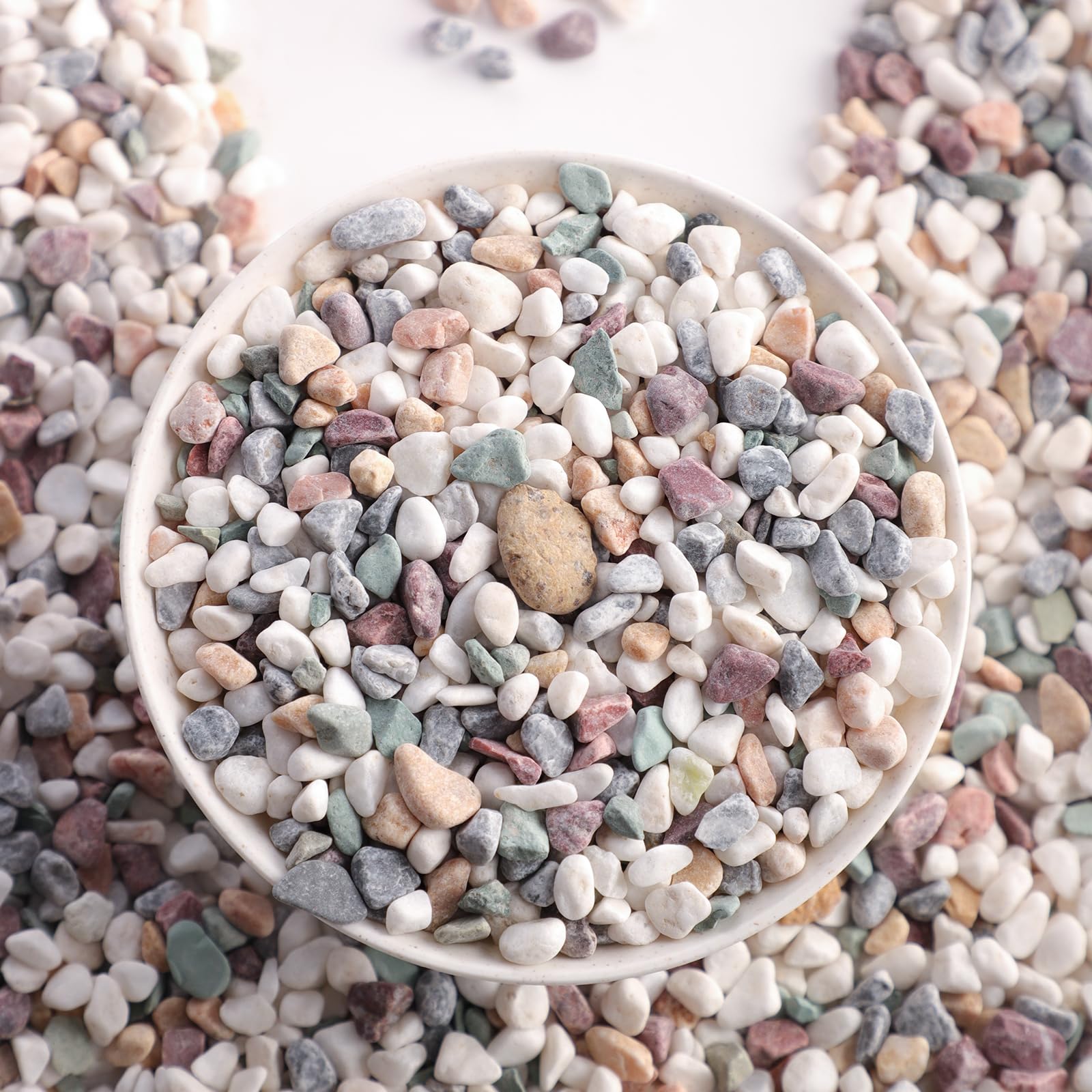 LMtonble colorful river rocks for vase styling and color