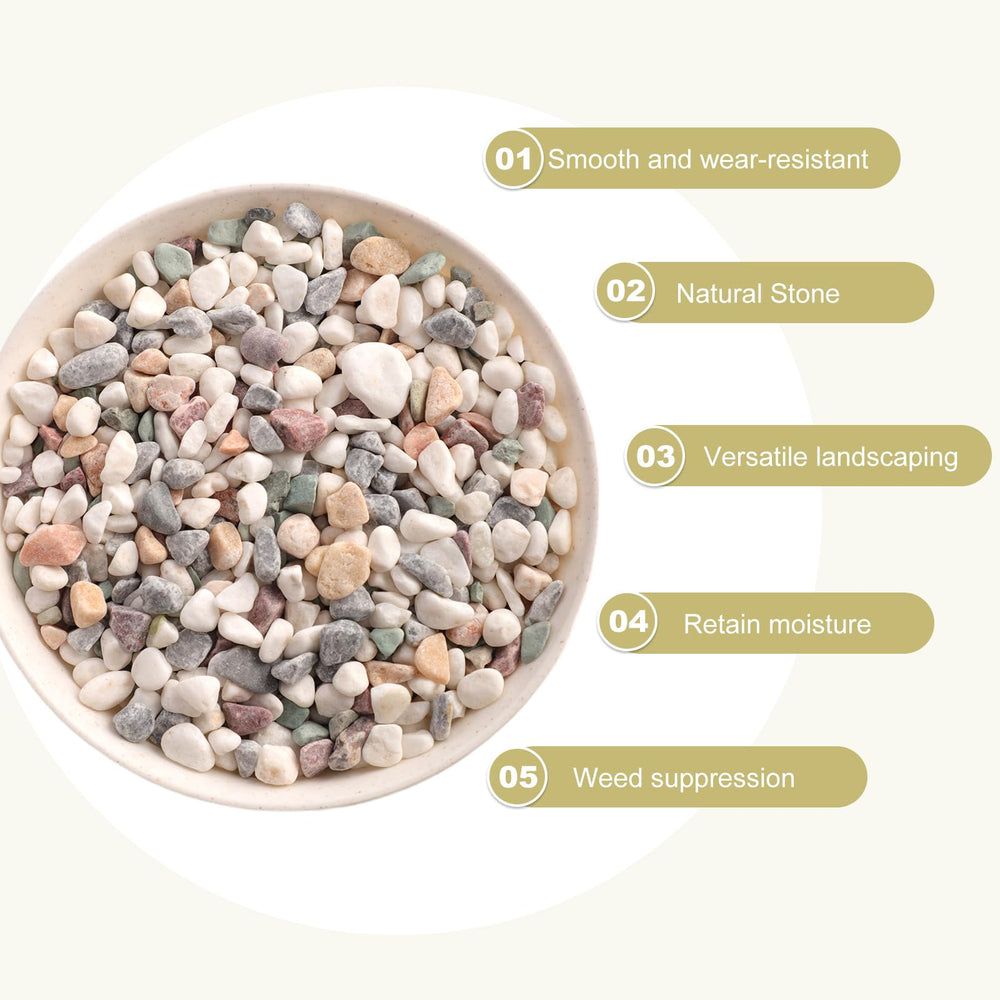 LMtonble garden-path river rocks brighten outdoor paths and planters