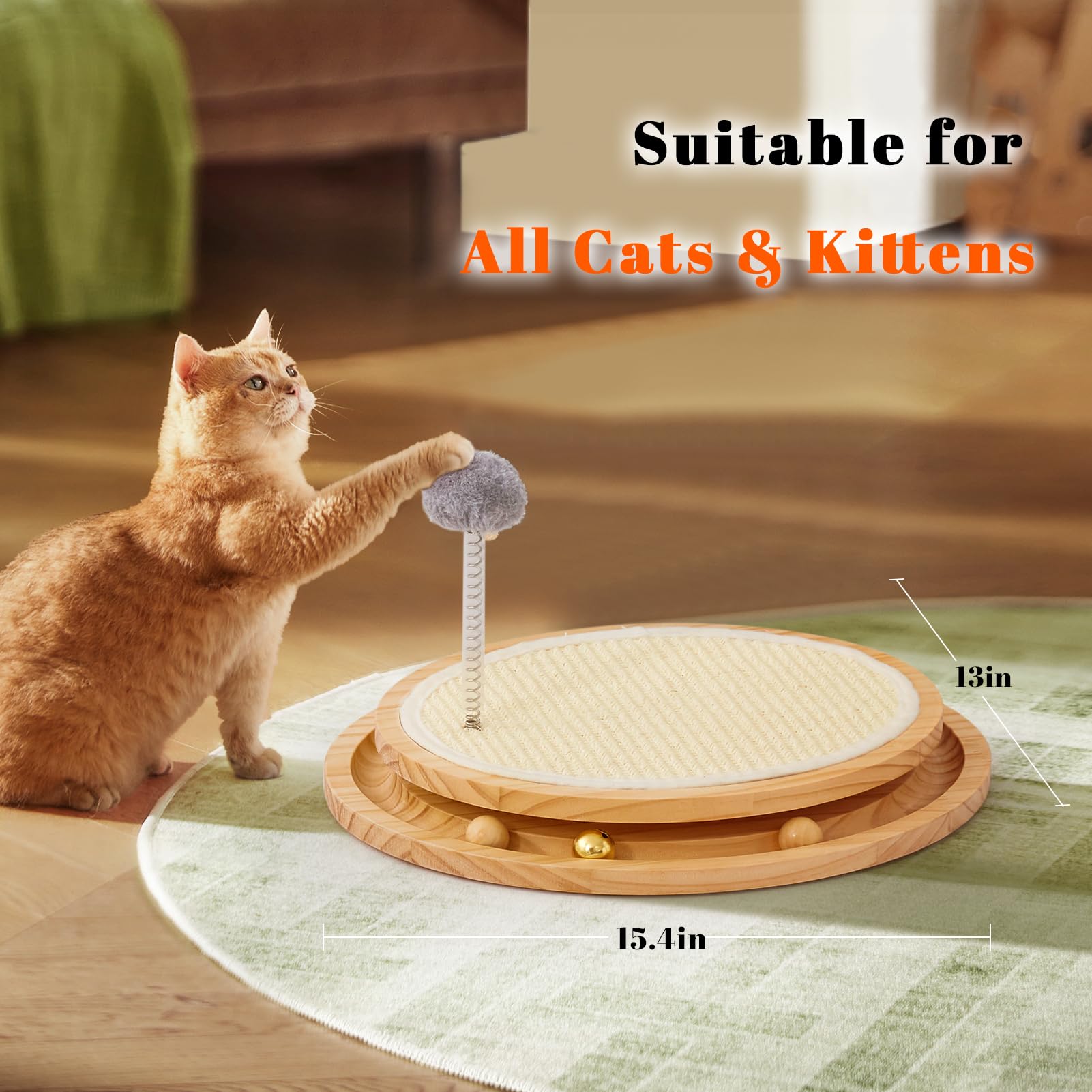 LMUGOOS cat-scratcher anti-slip pads keep it steady.