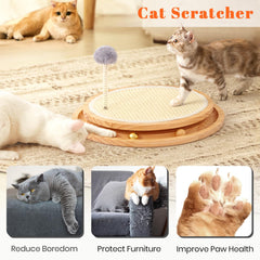 LMUGOOS cat-scratcher spring ball engages chase instincts and exercise.