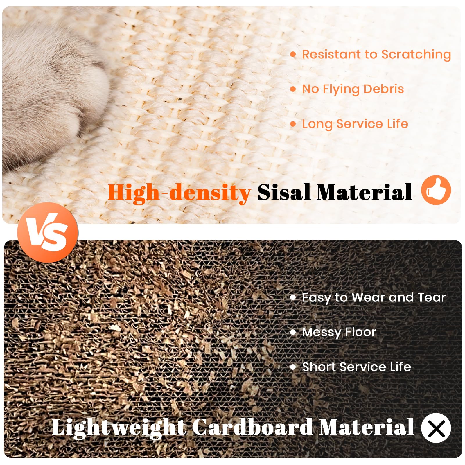 LMUGOOS natural sisal rope pad closeup for scratching satisfaction