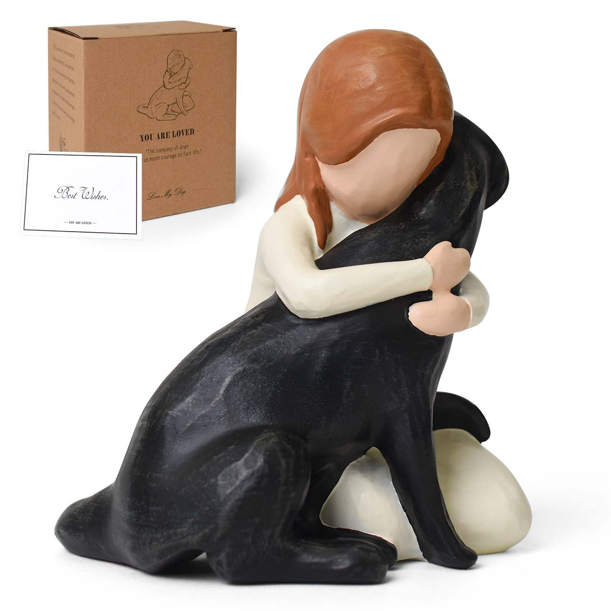 Lnrkai black Labrador figurine with hand-painted detail for lasting pet remembrance.