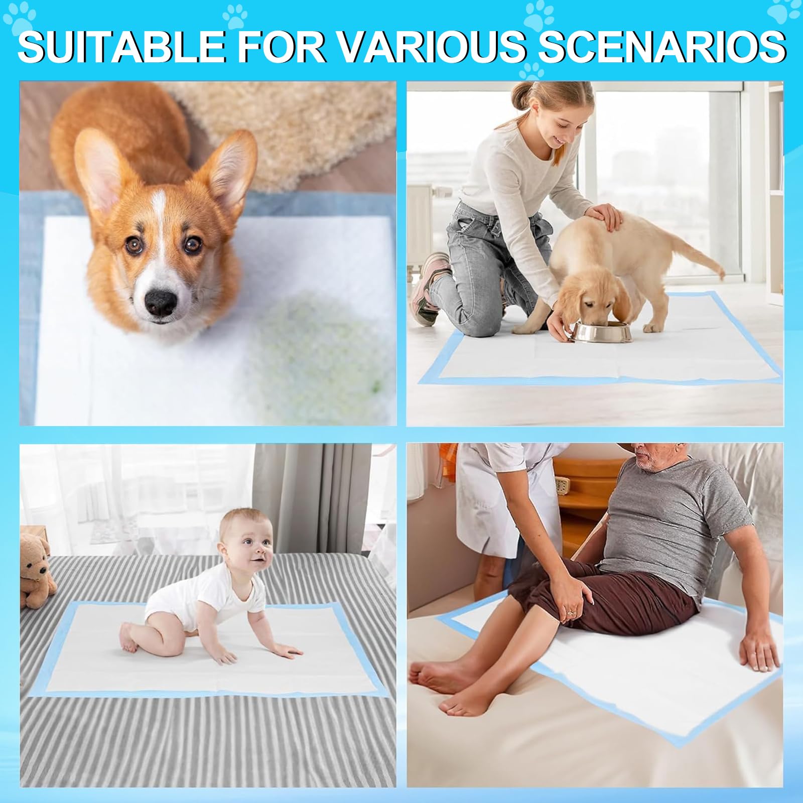 LNWJSRX disposable training pads simplify cleanup after pet use.