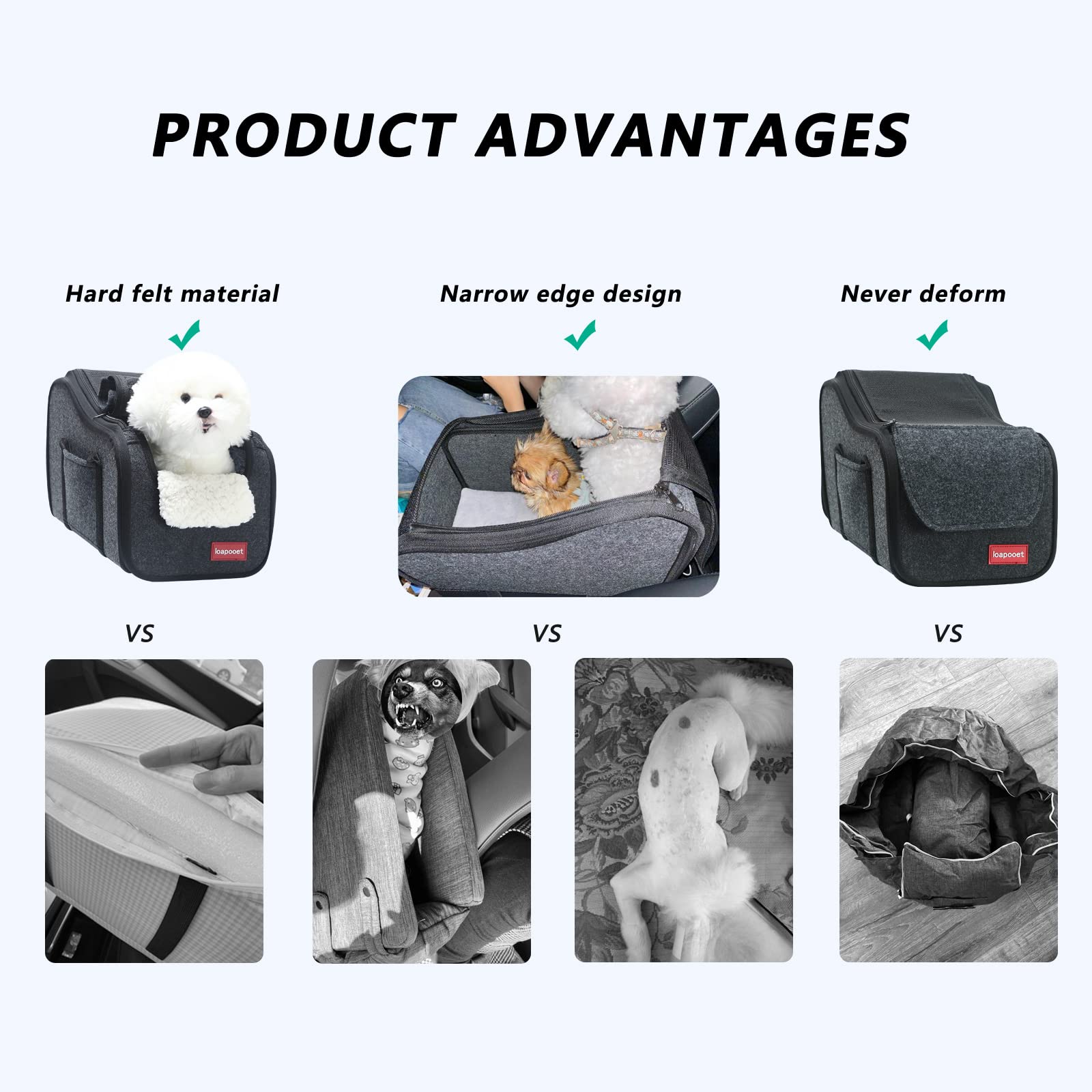 Loapooet center console plush cushion providing cozy comfort for small pets.