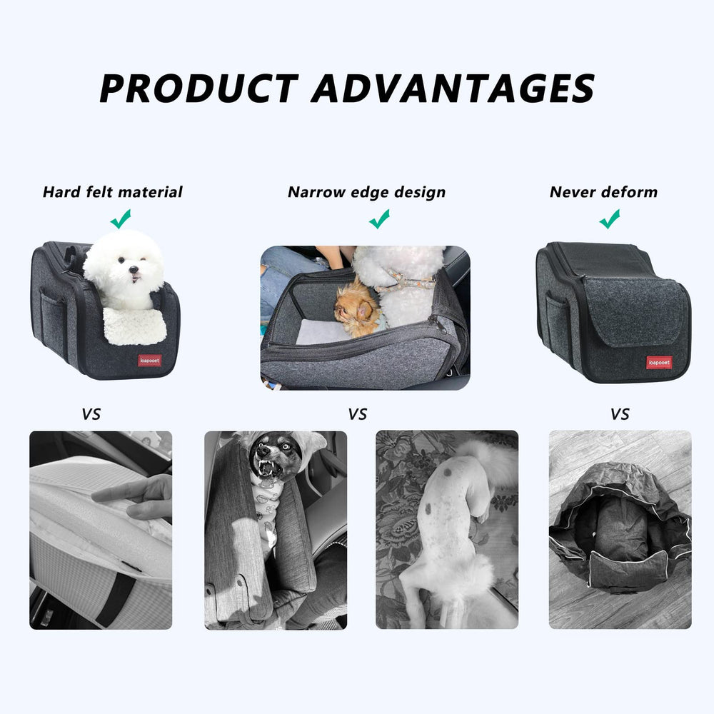 Loapooet center console plush cushion providing cozy comfort for small pets.
