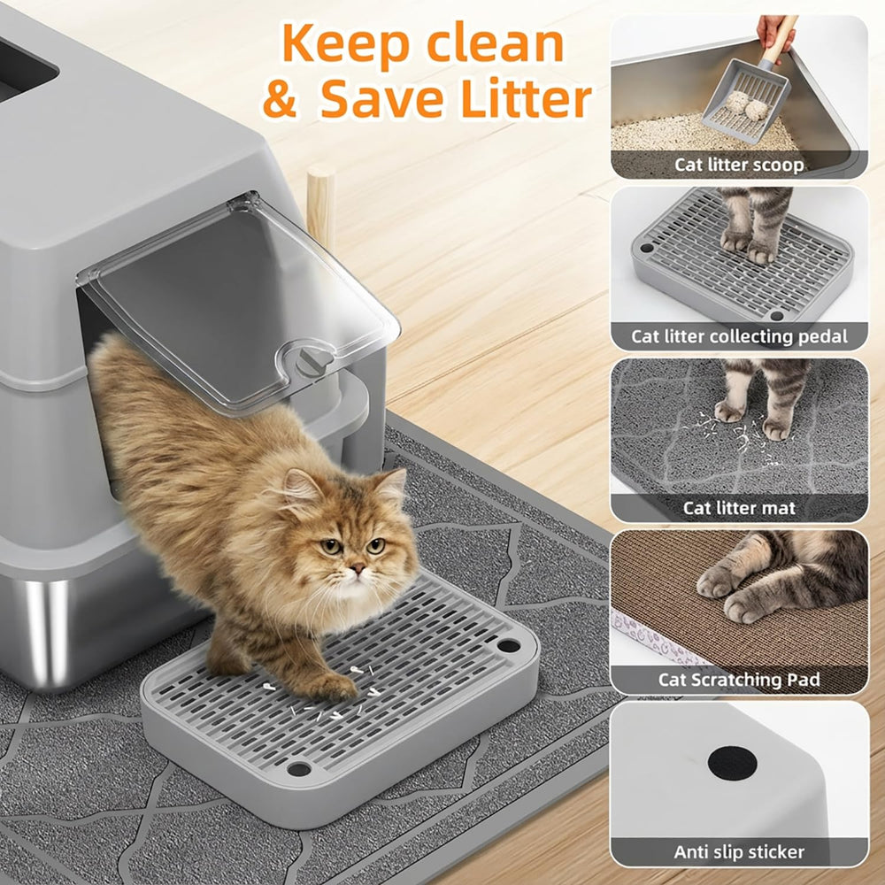 Lobeve cat litter mat helps trap litter and reduce mess.