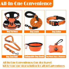 Lobeve dog collar in orange XL highlighted with reflective stitching for visibility.