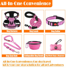Lobeve pink dog collar with secure closure and reflective details.