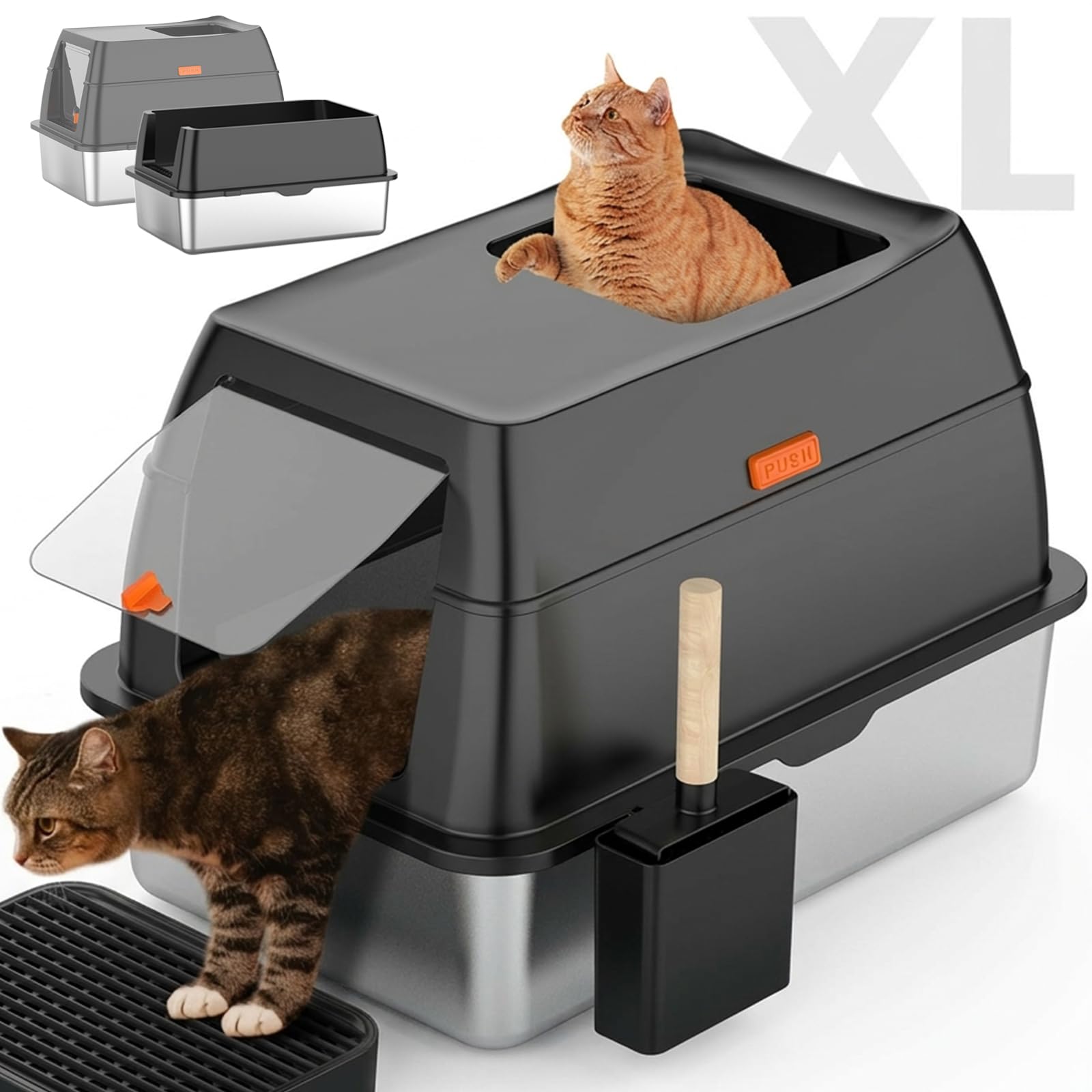 Lobeve easy-access footboard helps older cats reach the litter box.