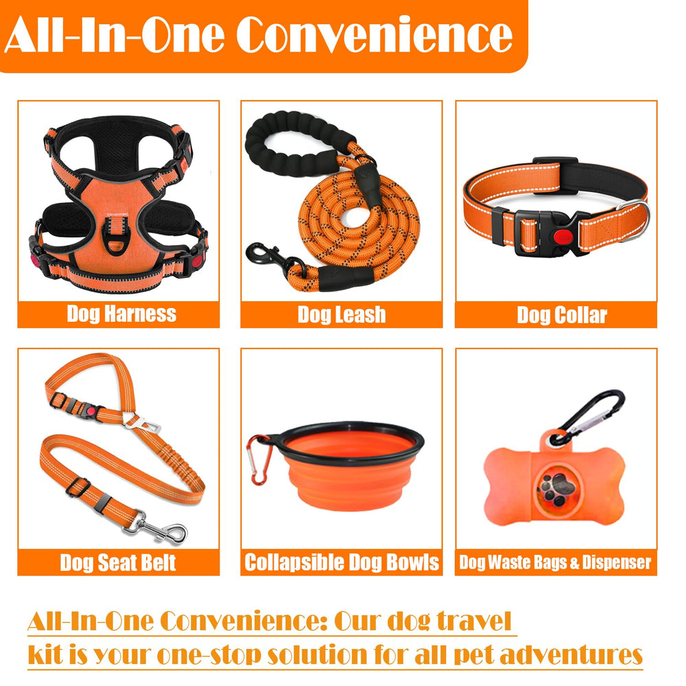 Lobeve harness with reflective stitching in orange-m boosts visibility.