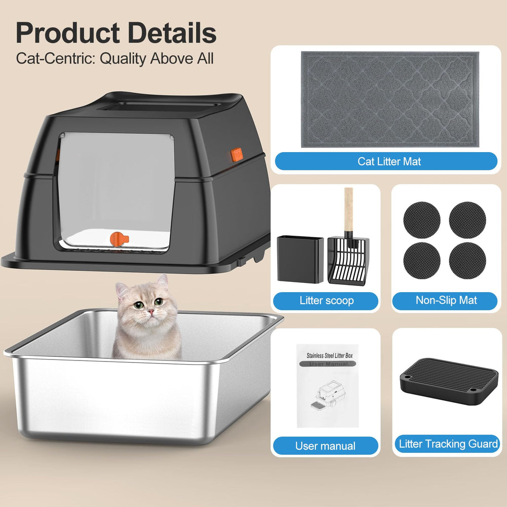 Lobeve litter mat and scoop keep floors tidy after every use.