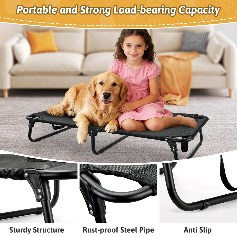 Loebelle waterproof fabric dog bed is easy to clean after outdoor use